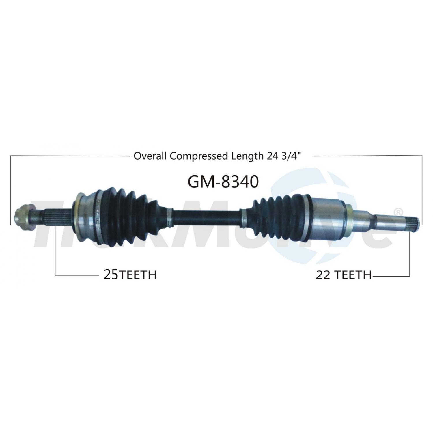 TrakMotive GM8340 - CV Axle Shaft TrakMotive GM8340 CV Axle Shaft product image 1 of 3