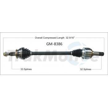 2015 Chevrolet Camaro CV Axle Shaft Rear Right TrakMotive GM8386 image 1 of 3
