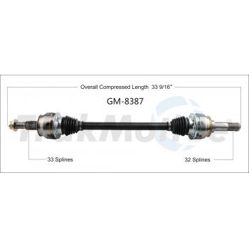 2015 Chevrolet Camaro CV Axle Shaft Rear Left TrakMotive GM8387 image 1 of 3