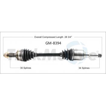 2019 Chevrolet Malibu CV Axle Shaft Front Left TrakMotive GM8394 image 1 of 3