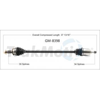 2019 Buick LaCrosse CV Axle Shaft Front Right TrakMotive GM8398 image 1 of 3