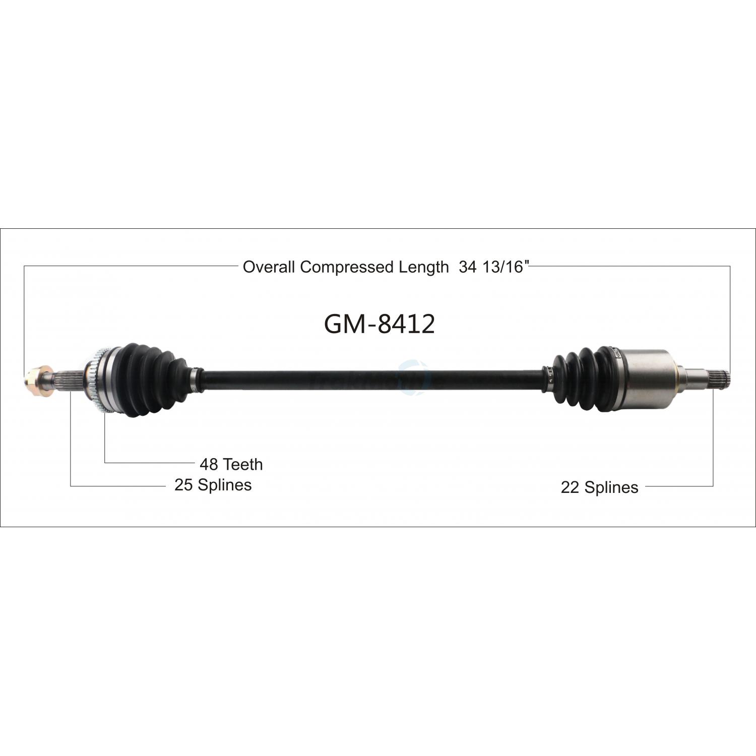TrakMotive GM8412 - CV Axle Shaft TrakMotive GM8412 CV Axle Shaft product image 1 of 3