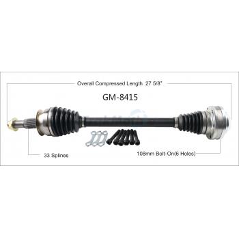 2016 Chevrolet Camaro CV Axle Shaft Rear Left TrakMotive GM8415 image 1 of 3