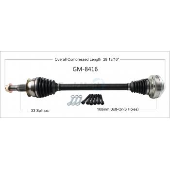 2016 Chevrolet Camaro CV Axle Shaft Rear Right TrakMotive GM8416 image 1 of 3