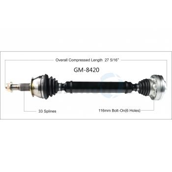 2016 Chevrolet Camaro CV Axle Shaft Rear Left TrakMotive GM8420 image 1 of 3