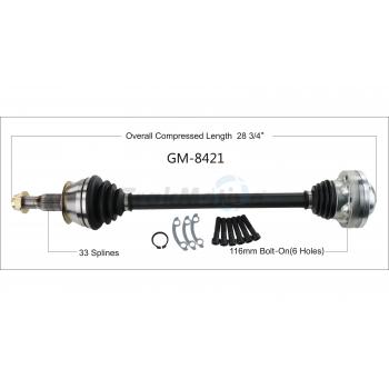 2016 Chevrolet Camaro CV Axle Shaft Rear Right TrakMotive GM8421 image 1 of 3