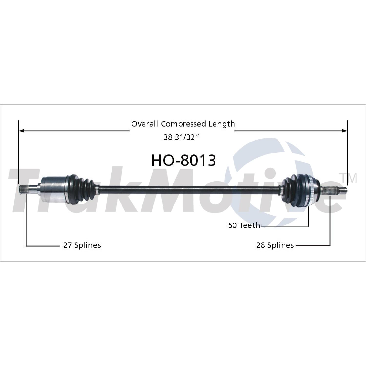 TrakMotive HO8013 CV Axle Shaft product image 1 of 3