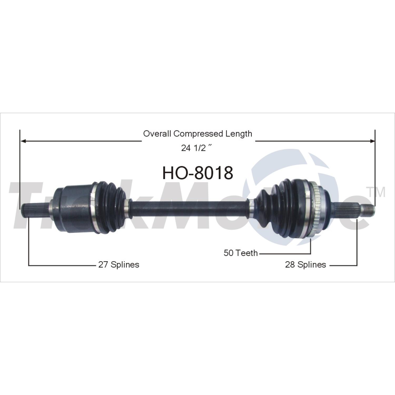 TrakMotive HO8018 - CV Axle Shaft TrakMotive HO8018 CV Axle Shaft product image 1 of 3