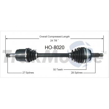 1998 Acura TL CV Axle Shaft Front Left TrakMotive HO8020 image 1 of 3