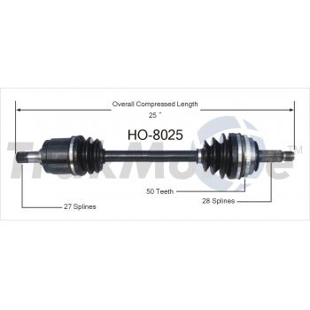2002 Honda Accord CV Axle Shaft Front Right TrakMotive HO8025 image 1 of 3