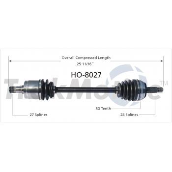 2002 Honda Accord CV Axle Shaft Front Left TrakMotive HO8027 image 1 of 3