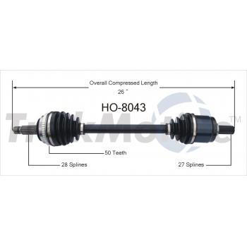2003 Acura CL CV Axle Shaft Front Right TrakMotive HO8043 image 1 of 3