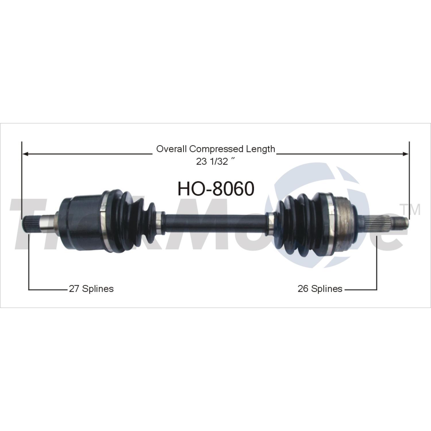 TrakMotive HO8060 CV Axle Shaft product image 1 of 3