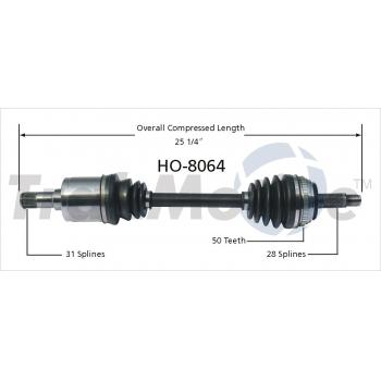 2001 Acura RL CV Axle Shaft Front Right TrakMotive HO8064 image 1 of 3