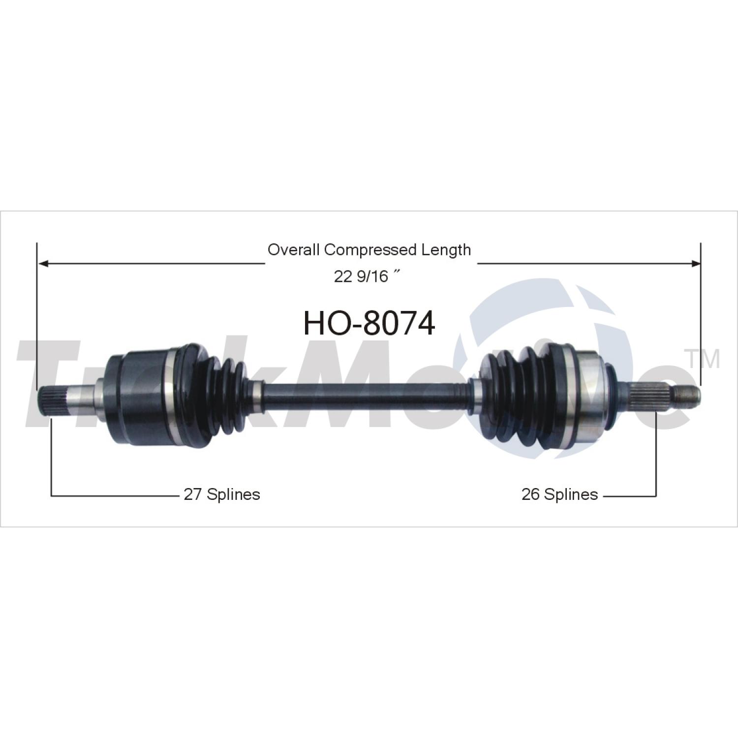 TrakMotive HO8074 - CV Axle Shaft TrakMotive HO8074 CV Axle Shaft product image 1 of 3
