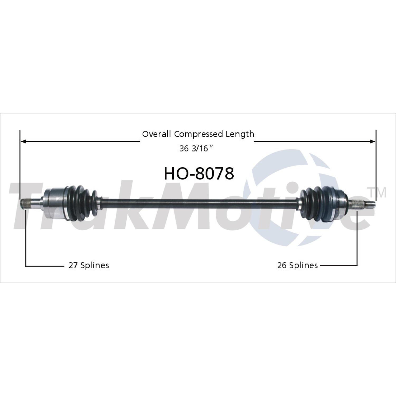 TrakMotive HO8078 CV Axle Shaft product image 1 of 3