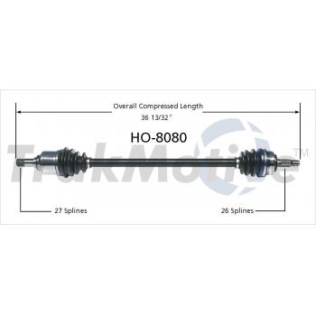 1987 Honda Prelude CV Axle Shaft Front Left TrakMotive HO8080 image 1 of 3