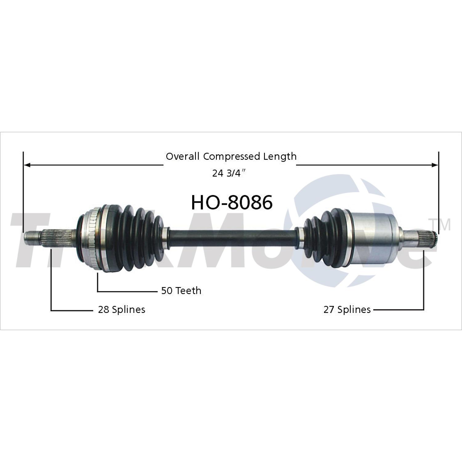 TrakMotive HO8086 - CV Axle Shaft TrakMotive HO8086 CV Axle Shaft product image 1 of 3