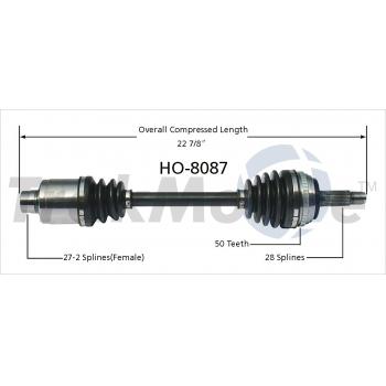 2001 Honda Prelude CV Axle Shaft Front Left TrakMotive HO8087 image 1 of 3