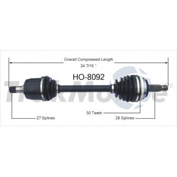 1997 Acura CL CV Axle Shaft Front Right TrakMotive HO8092 image 1 of 3