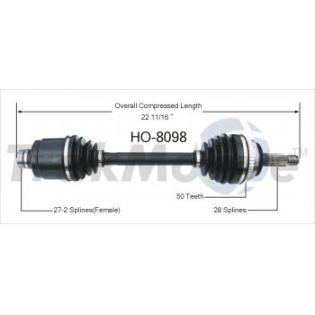 1993 Honda Prelude CV Axle Shaft Front Left TrakMotive HO8098 image 1 of 3
