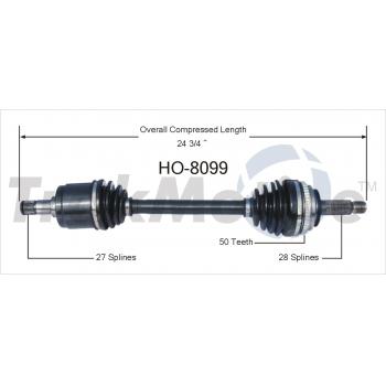 1993 Honda Prelude CV Axle Shaft Front Right TrakMotive HO8099 image 1 of 3