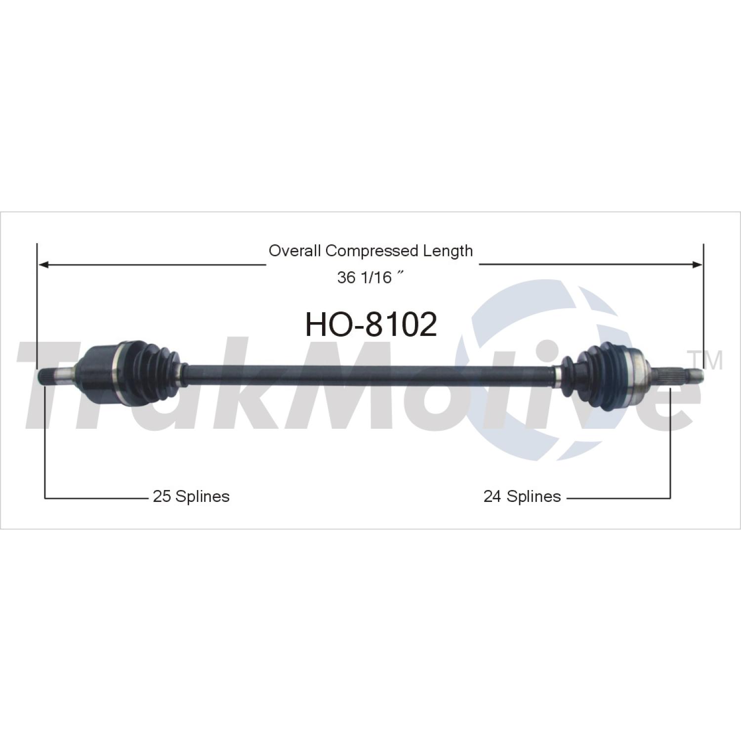 TrakMotive HO8102 - CV Axle Shaft TrakMotive HO8102 CV Axle Shaft product image 1 of 3