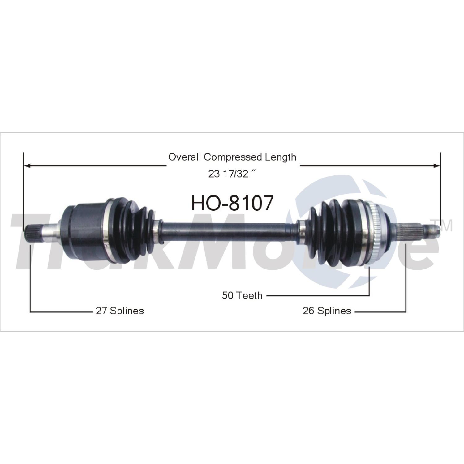 TrakMotive HO8107 - CV Axle Shaft TrakMotive HO8107 CV Axle Shaft product image 1 of 3