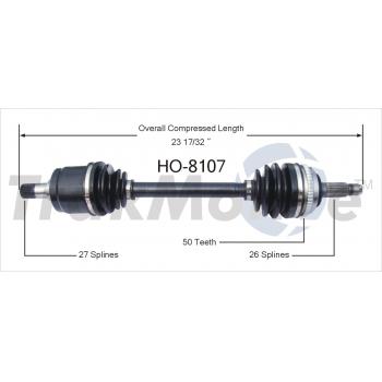 1991 Honda Civic CV Axle Shaft Front Right TrakMotive HO8107 image 1 of 3