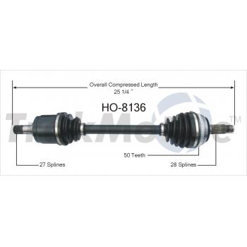 2001 Honda CR-V CV Axle Shaft Front Right TrakMotive HO8136 image 1 of 3