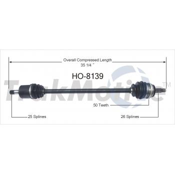 2005 Honda Civic CV Axle Shaft Front Left TrakMotive HO8139 image 1 of 3