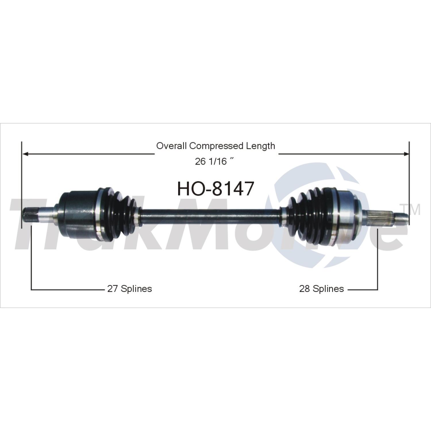 TrakMotive HO8147 - CV Axle Shaft TrakMotive HO8147 CV Axle Shaft product image 1 of 3