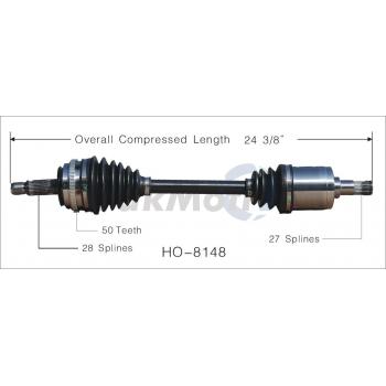 2001 Honda Prelude CV Axle Shaft Front Right TrakMotive HO8148 image 1 of 3