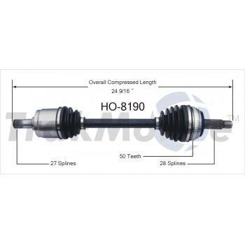 2006 Acura RSX CV Axle Shaft Front Left TrakMotive HO8190 image 1 of 3