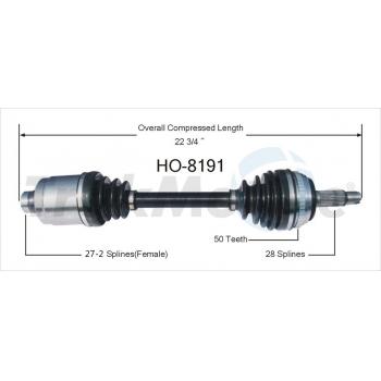 2006 Acura RSX CV Axle Shaft Front Right TrakMotive HO8191 image 1 of 3