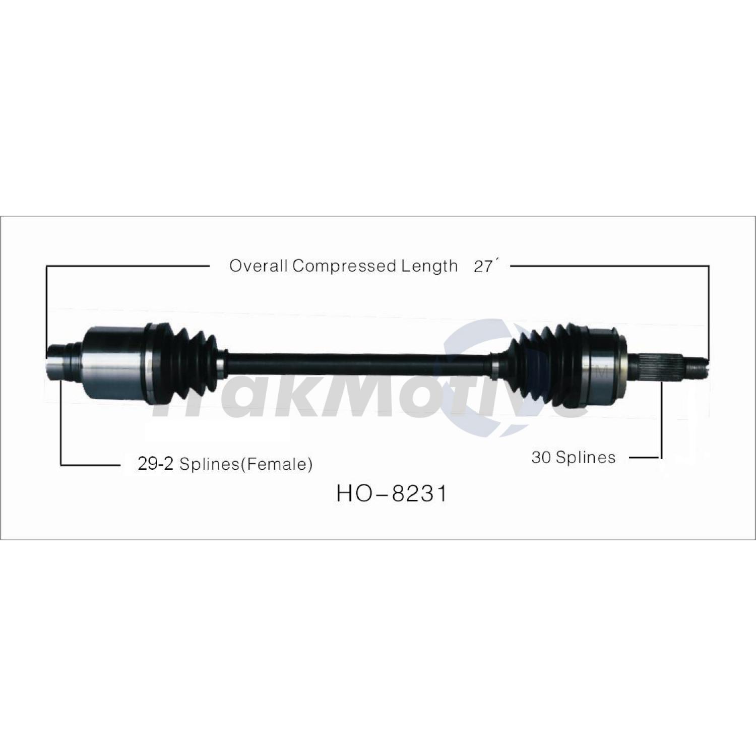 TrakMotive HO8231 CV Axle Shaft product image 1 of 3