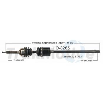 1995 Isuzu Pickup CV Axle Shaft Front Left TrakMotive HO8265 image 1 of 3