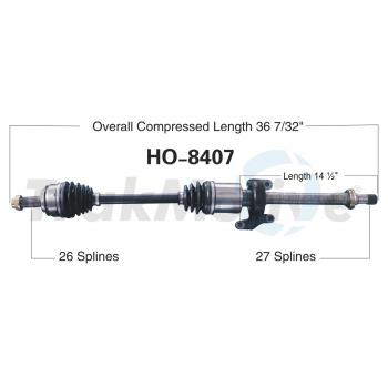 2015 Honda Civic CV Axle Shaft Front Right TrakMotive HO8407 image 1 of 3