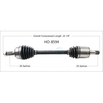 2008 Honda Fit CV Axle Shaft Front Left TrakMotive HO8594 image 1 of 3