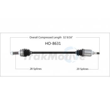 2016 Acura RDX CV Axle Shaft Rear Right TrakMotive HO8631 image 1 of 3