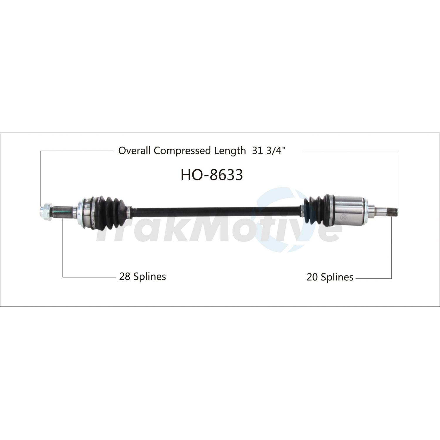 TrakMotive HO8633 - CV Axle Shaft TrakMotive HO8633 CV Axle Shaft product image 1 of 3