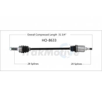 2016 Acura RDX CV Axle Shaft Rear Left TrakMotive HO8633 image 1 of 3