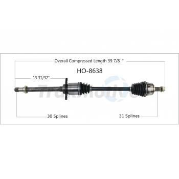 2017 Honda Pilot CV Axle Shaft Front Right TrakMotive HO8638 image 1 of 3