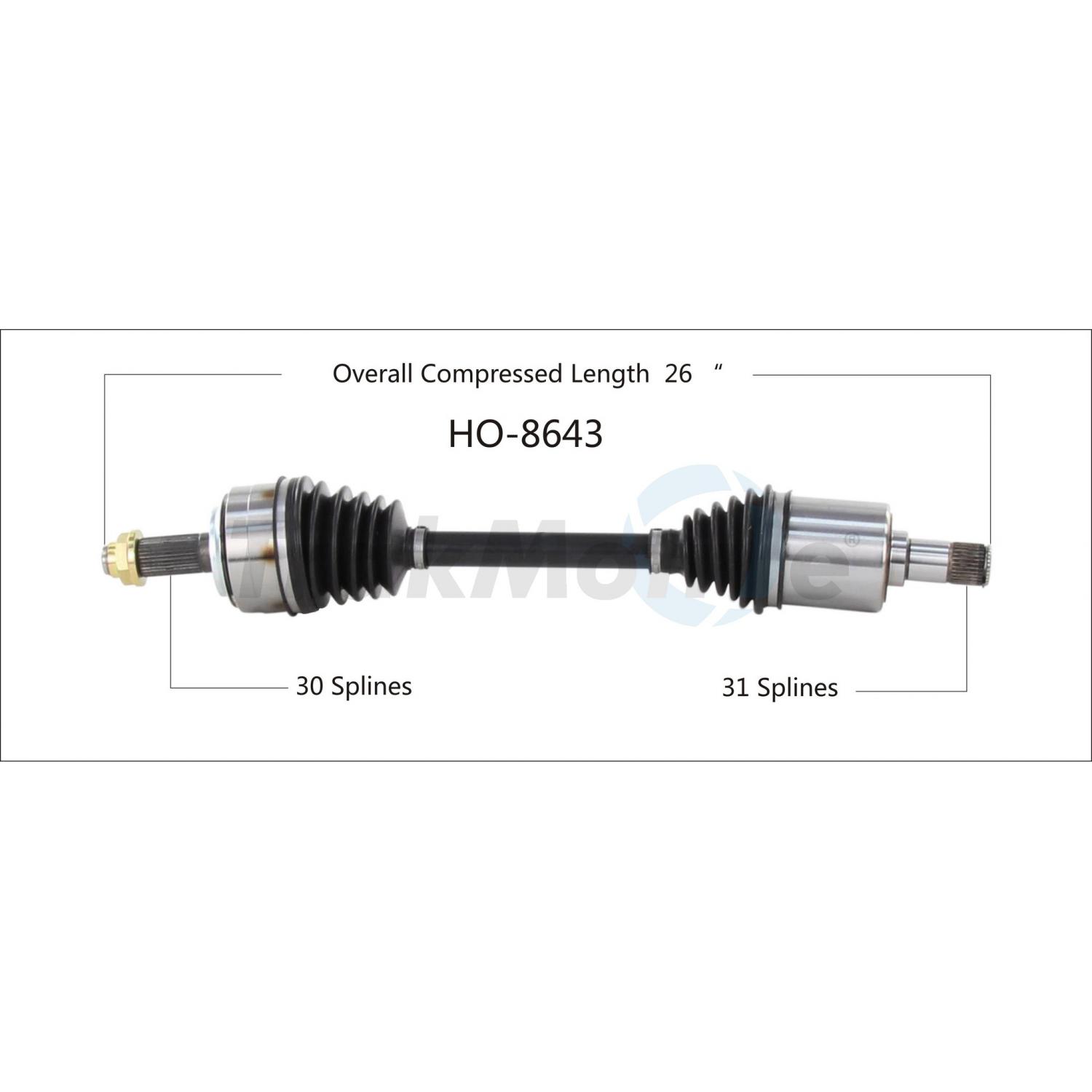 TrakMotive HO8643 - CV Axle Shaft TrakMotive HO8643 CV Axle Shaft product image 1 of 3