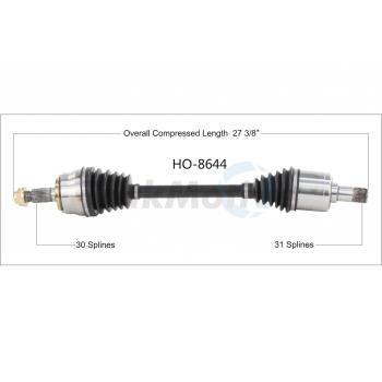 2017 Honda Pilot CV Axle Shaft Front Left TrakMotive HO8644 image 1 of 3