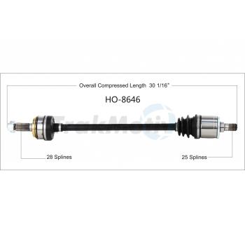 2023 Honda Ridgeline CV Axle Shaft Rear Right TrakMotive HO8646 image 1 of 3