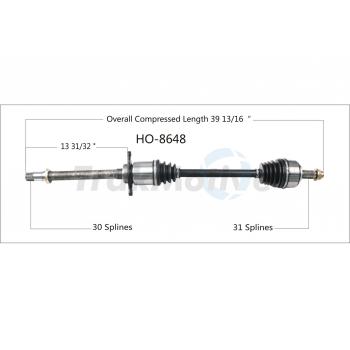 2017 Honda Ridgeline CV Axle Shaft Front Right TrakMotive HO8648 image 1 of 3