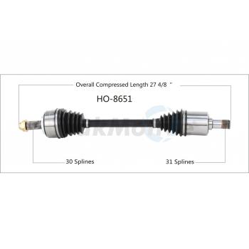 2017 Honda Ridgeline CV Axle Shaft Front Left TrakMotive HO8651 image 1 of 3