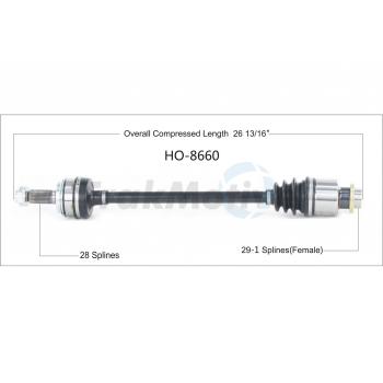 2014 Acura MDX CV Axle Shaft Rear Right TrakMotive HO8660 image 1 of 3