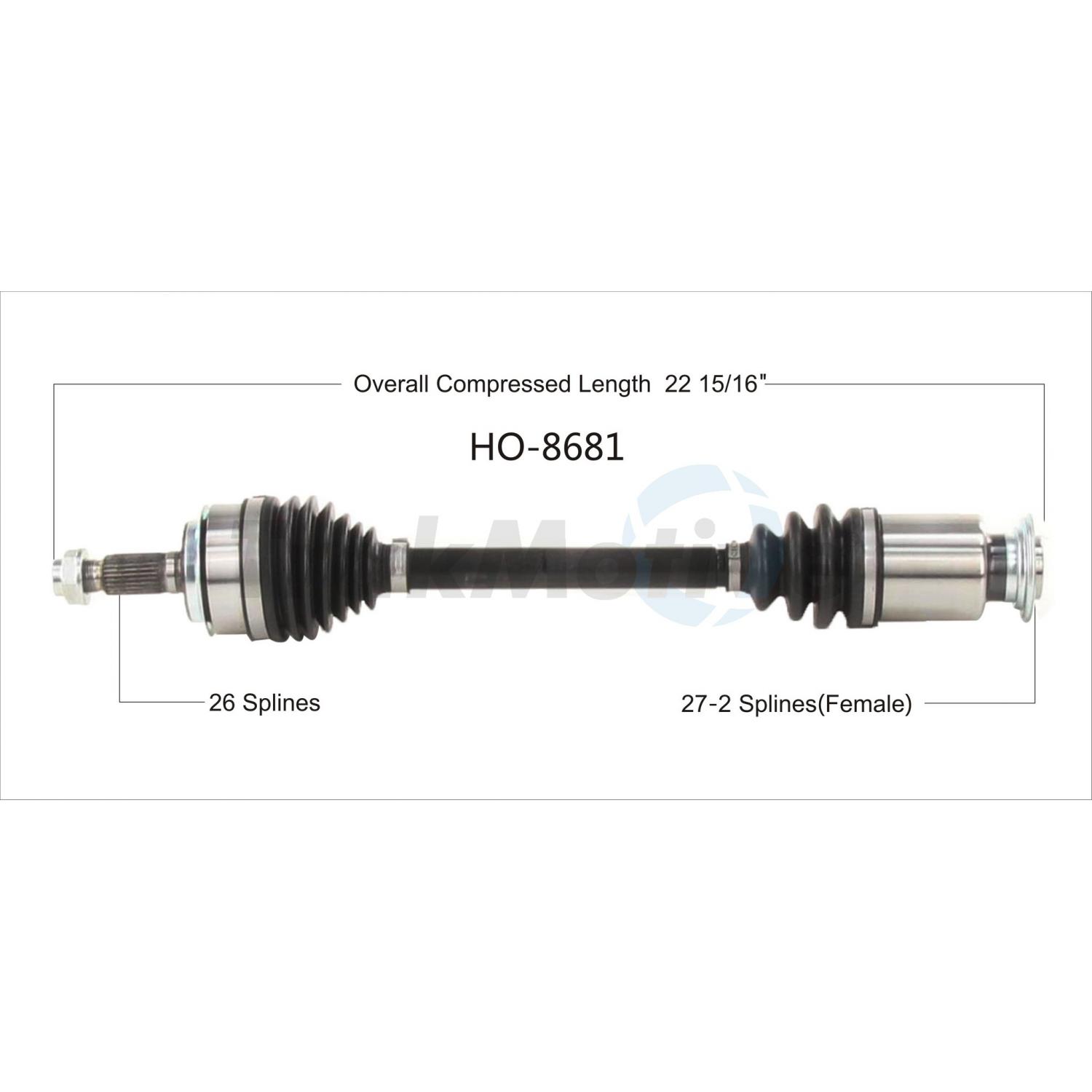 TrakMotive HO8681 CV Axle Shaft product image 1 of 3